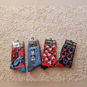 Disney Crew Sock Lot 5 Pairs NWT Mens Size 6-12